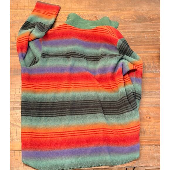 Ms. Lee Southwest Fleece Snap Shirt Jacket Multicolor Striped Western Retro - Picture 6 of 6